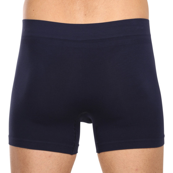 3PACK Boxers para homem Nedeto bambu sem costuras azul (3NDTB002S)