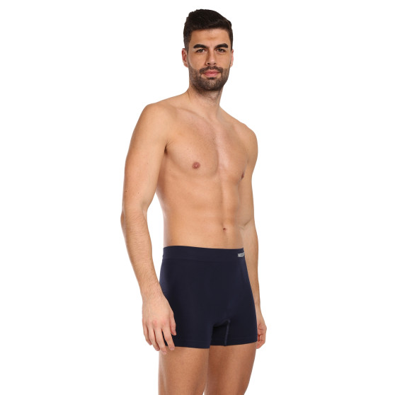 3PACK Boxers para homem Nedeto bambu sem costuras azul (3NDTB002S)