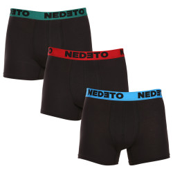 3PACK Boxers para homem Nedeto preto (3NB002)