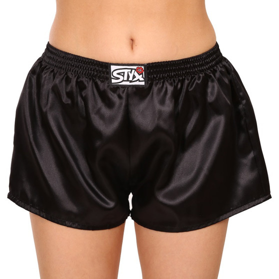 3PACK Boxers para mulher Styx clássico elástico cetim preto (3L0960)