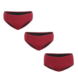 3PACK Cuecas menstruais Meracus Burgundy para menstruação intensa (MEMS107)