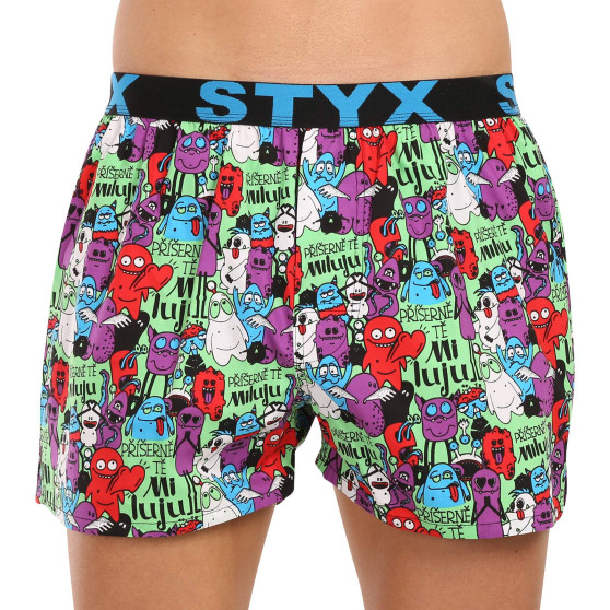 3PACK Boxers para homem Styx arte esportes borracha multicolorido (3B15245)