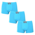 3PACK Boxers para homem Styx borracha clássica azul claro (3Q1169)