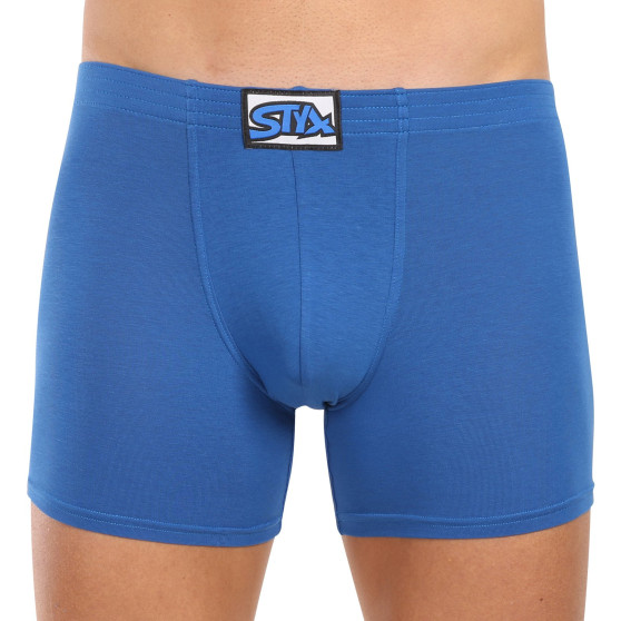 3PACK Boxers para homem Styx longo elástico clássico azul (3F1167)