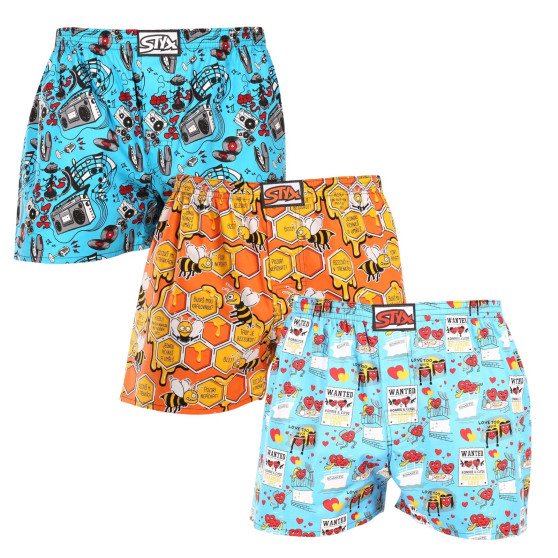 3PACK Boxers para homem Styx arte clássico borracha tamanho grande multicolorido (3E15846)