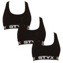 3PACK sutiã de mulher Styx sport preto (3IP0960)