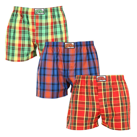 3PACK Boxers para homem Styx borracha clássica multi-coloured (3A100618)