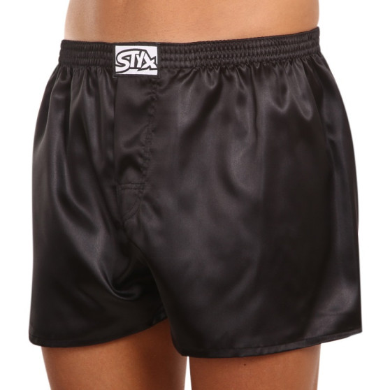 3PACK Boxers para homem Styx clássico elástico cetim preto (3C0960)