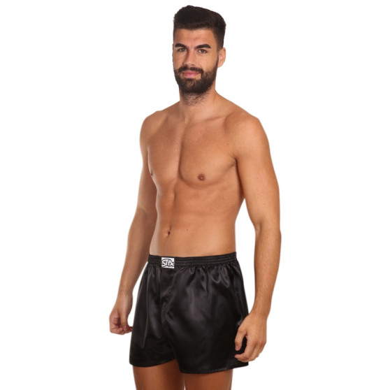 3PACK Boxers para homem Styx clássico elástico cetim preto (3C0960)