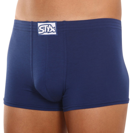 3PACK Boxers para homem Styx borracha clássica azul escuro (3Q0968)