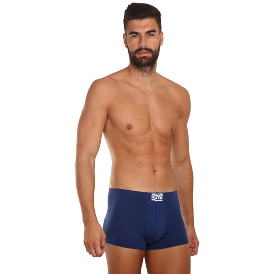 3PACK Boxers para homem Styx borracha clássica azul escuro (3Q0968)