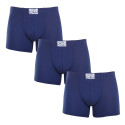 3PACK Boxers para homem Styx longo elástico clássico azul escuro (3F0968)