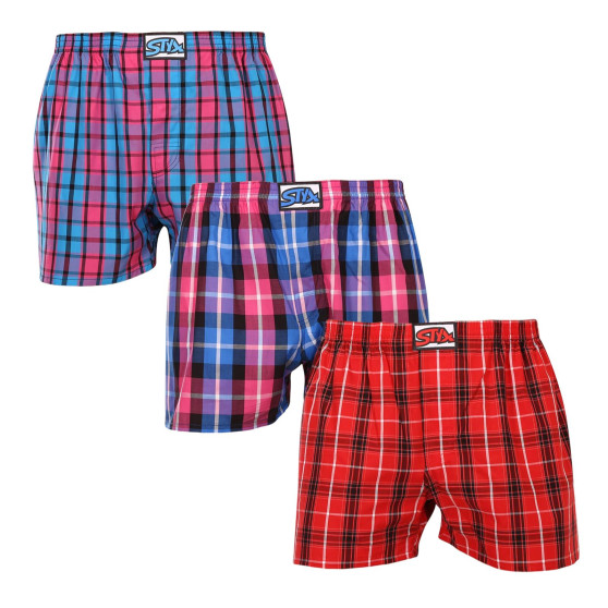 3PACK Boxers para homem Styx borracha clássica multi-coloured (3A093134)