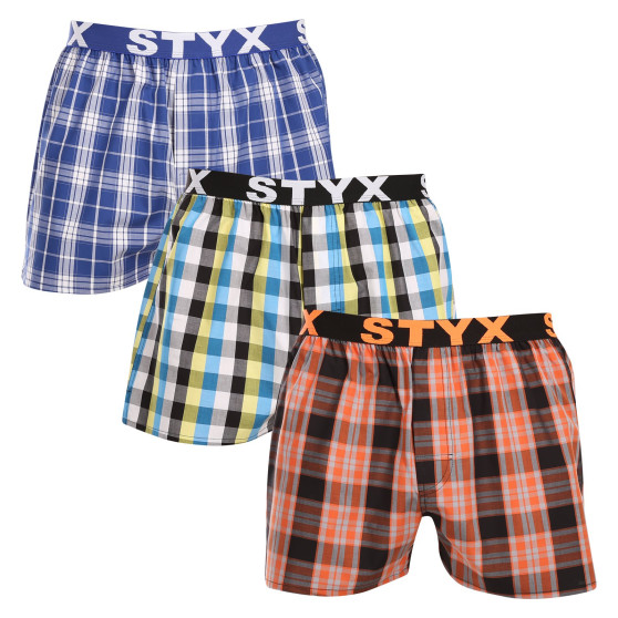 3PACK Boxers para homem Styx desporto elástico multicolorido (3B102426)