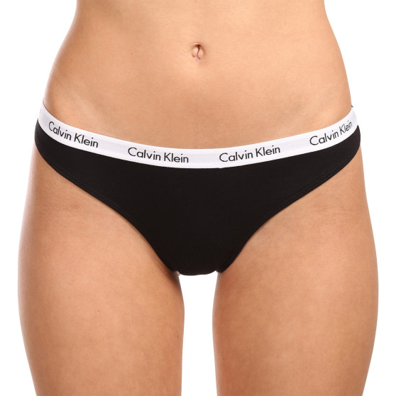 3PACK Tanga para mulher Calvin Klein multicolorido (QD3587E-WZB)