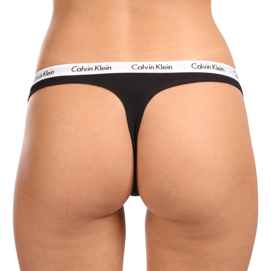 3PACK Tanga para mulher Calvin Klein multicolorido (QD3587E-WZB)