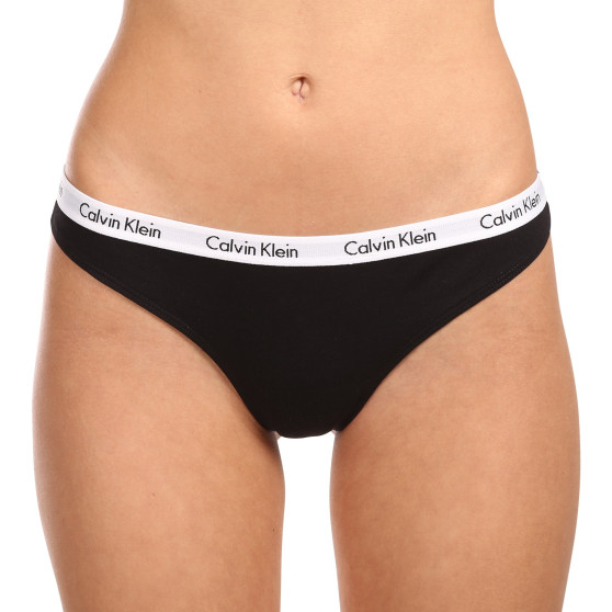 3PACK Tanga para mulher Calvin Klein multicolorido (QD3587E-WZB)