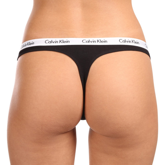 3PACK Tanga para mulher Calvin Klein multicolorido (QD3587E-WZB)