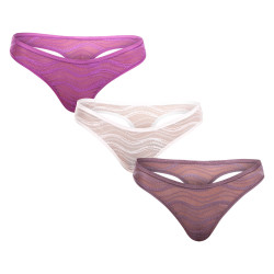 3PACK Tanga para mulher Calvin Klein multicolorido (QD5216E-NOW)