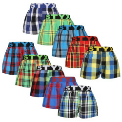 10PACK Boxers para crianças Styx desporto elástico multicolorido (10BJ111234567890)