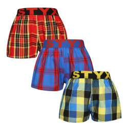 3PACK Boxers para crianças Styx desporto elástico multicolorido (3BJ11456)