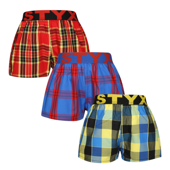 3PACK Boxers para crianças Styx desporto elástico multicolorido (3BJ11456)