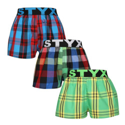 3PACK Boxers para crianças Styx desporto elástico multicolorido (3BJ11123)