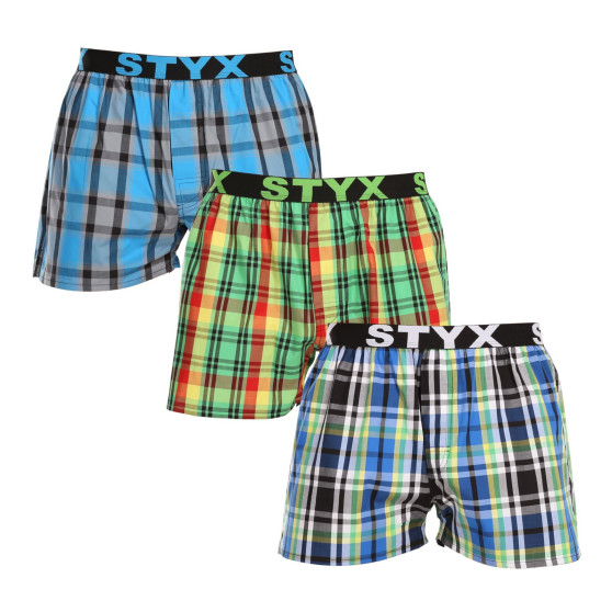 3PACK Boxers para homem Styx desporto elástico multicolorido (3B101720)