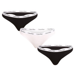 3PACK Tanga para mulher Calvin Klein multicolorido (QD3587E-WZB)