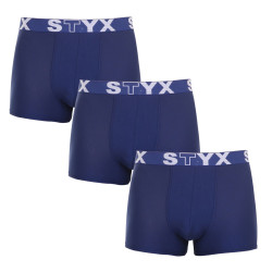 3PACK Boxers para homem Styx desporto elástico azul escuro (3G968)