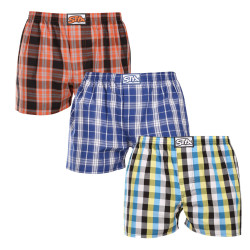 3PACK Boxers para homem Styx borracha clássica multi-coloured (3A102426)