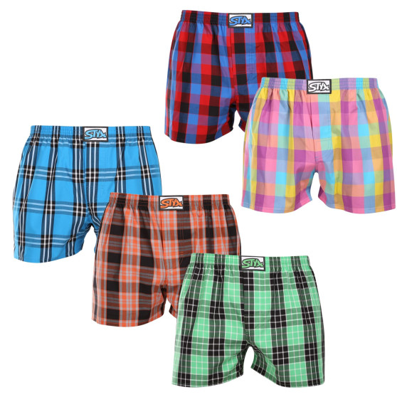 5PACK Boxers para homem Styx borracha clássica multi-coloured (5A102630)