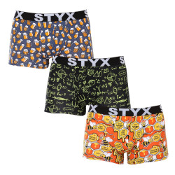 3PACK Boxers para homem Styx arte esportes borracha multicolorido (3G13724)