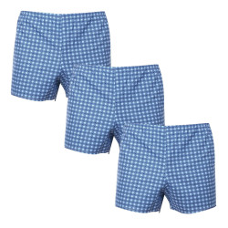 3PACK Boxers clássicos para homem Foltýn xadrez azul (3xK54)