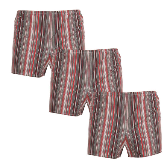 3PACK Boxers clássicos para homem Foltýn riscas vermelhas (3xK52)