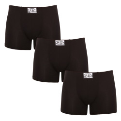 3PACK Boxers para homem Styx longo elástico clássico preto (F9606060)