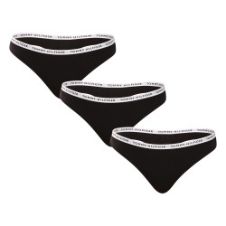 3PACK tanga para mulher Tommy Hilfiger preto (UW0UW02829 0R7)