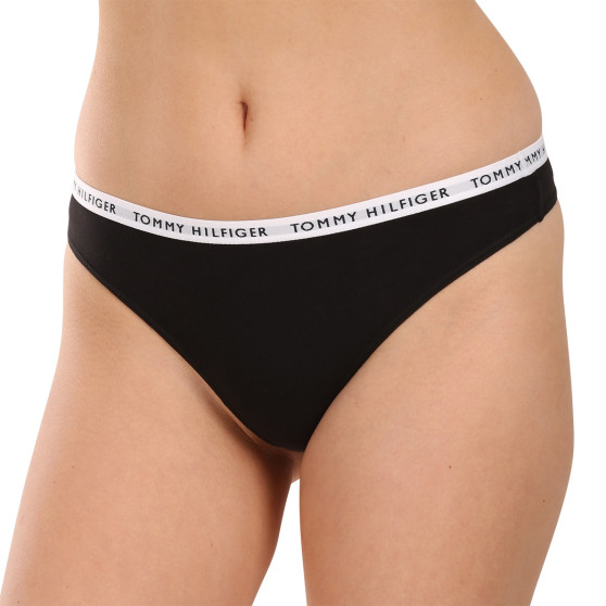 3PACK tanga para mulher Tommy Hilfiger preto (UW0UW02829 0R7)