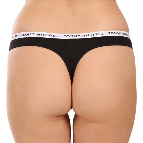 3PACK tanga para mulher Tommy Hilfiger preto (UW0UW02829 0R7)