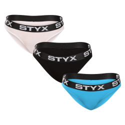 3PACK cuecas para mulher Styx desporto elástico multicolorido (3IK96019)