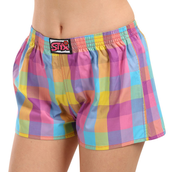 Boxers para mulher Styx clássico elástico multi-colorido (K1028)