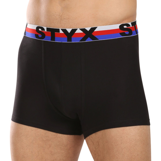 3PACK Boxers para homem Styx desporto elástico preto tricolor (3G1960)