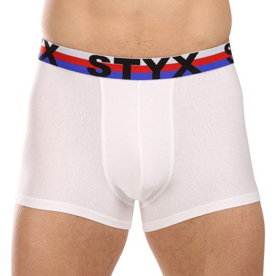 3PACK Boxers para homem Styx desporto elástico branco tricolor (3G2061)