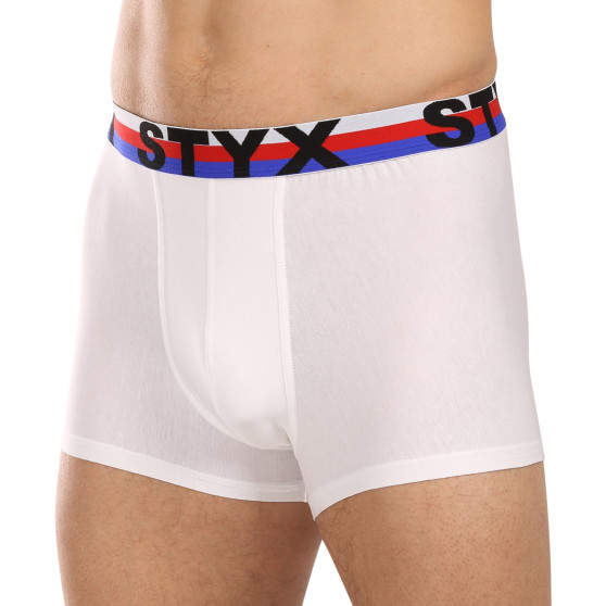 3PACK Boxers para homem Styx desporto elástico branco tricolor (3G2061)