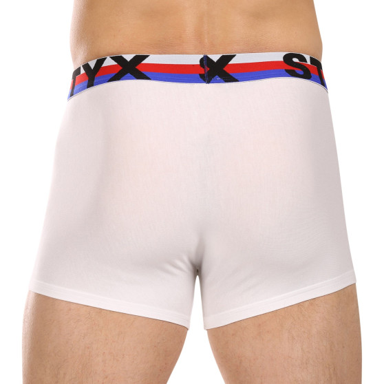 3PACK Boxers para homem Styx desporto elástico branco tricolor (3G2061)