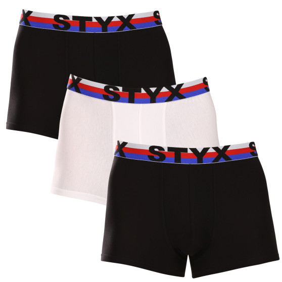 3PACK Boxers para homem Styx desporto elástico tricolor multicolorido (3G19001)