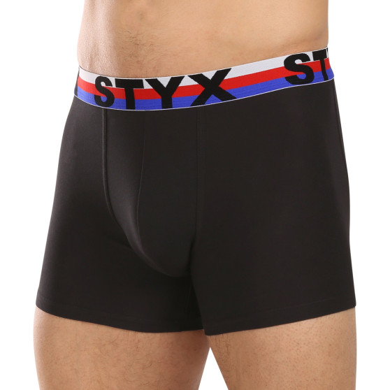 3PACK Boxers para homem Styx longo desportivo elástico preto tricolor (3U1960)