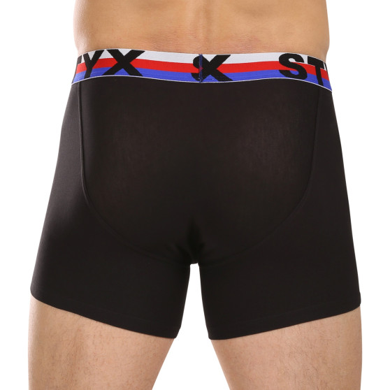 3PACK Boxers para homem Styx longo desportivo elástico preto tricolor (3U1960)