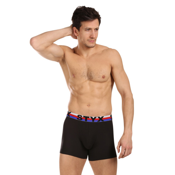 3PACK Boxers para homem Styx longo desportivo elástico preto tricolor (3U1960)