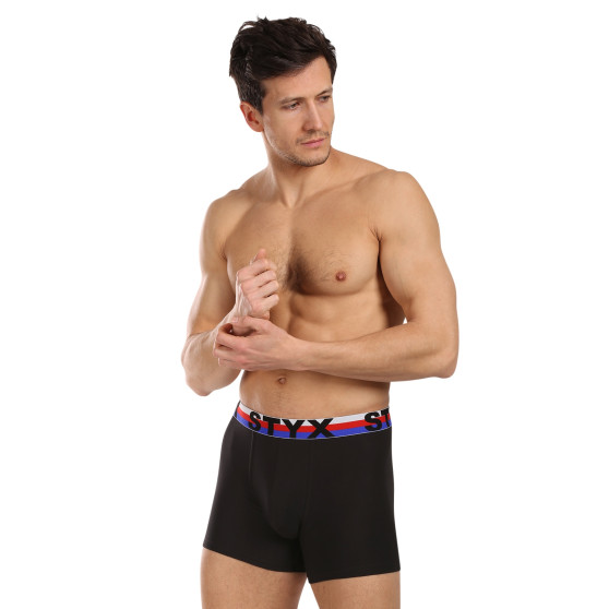 3PACK Boxers para homem Styx longo desportivo elástico preto tricolor (3U1960)